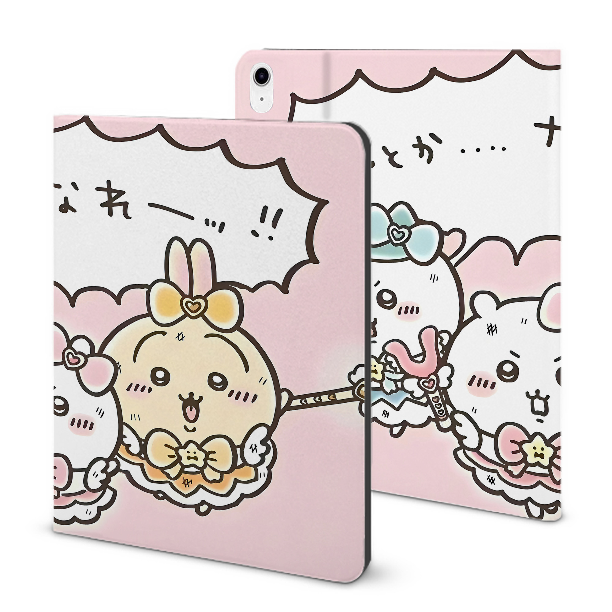 （画像用） ちいかわ Chii-kawa IPad ケース ブック型 PUレザー TPU 耐衝撃 軽量 薄型 ペン収納なし 全面保護 IPad 各モデル対応